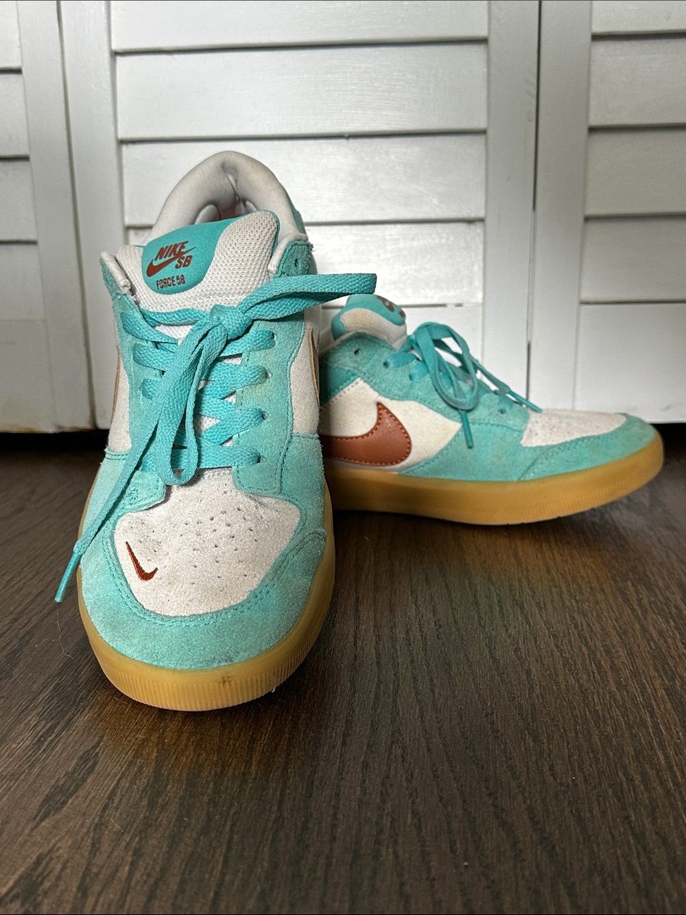 Nike Men’s Turquoise, White & Copper Skate Sneakers